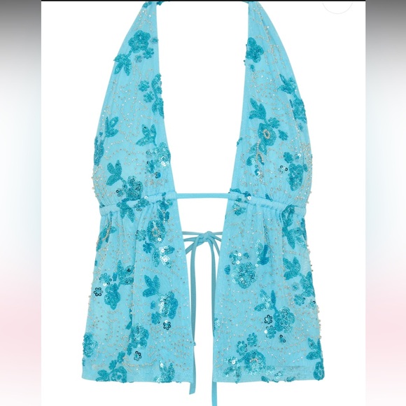 Capri Cove Beaded Top Baby Blue - Picture 5 of 9